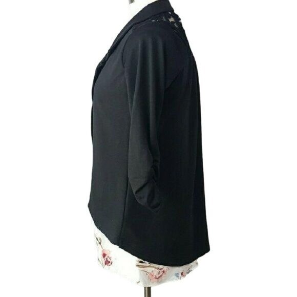 MOA MOA‎ Black Blazer with Lace Back Detail Women's Size S - Picture 4 of 8